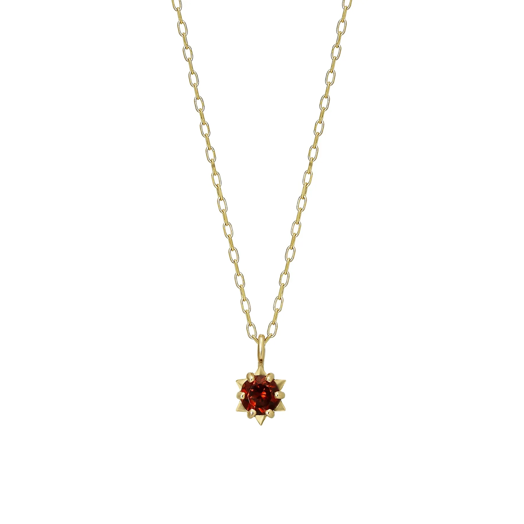 10K Yellow Gold Garnet Starlet Birthstone Necklace