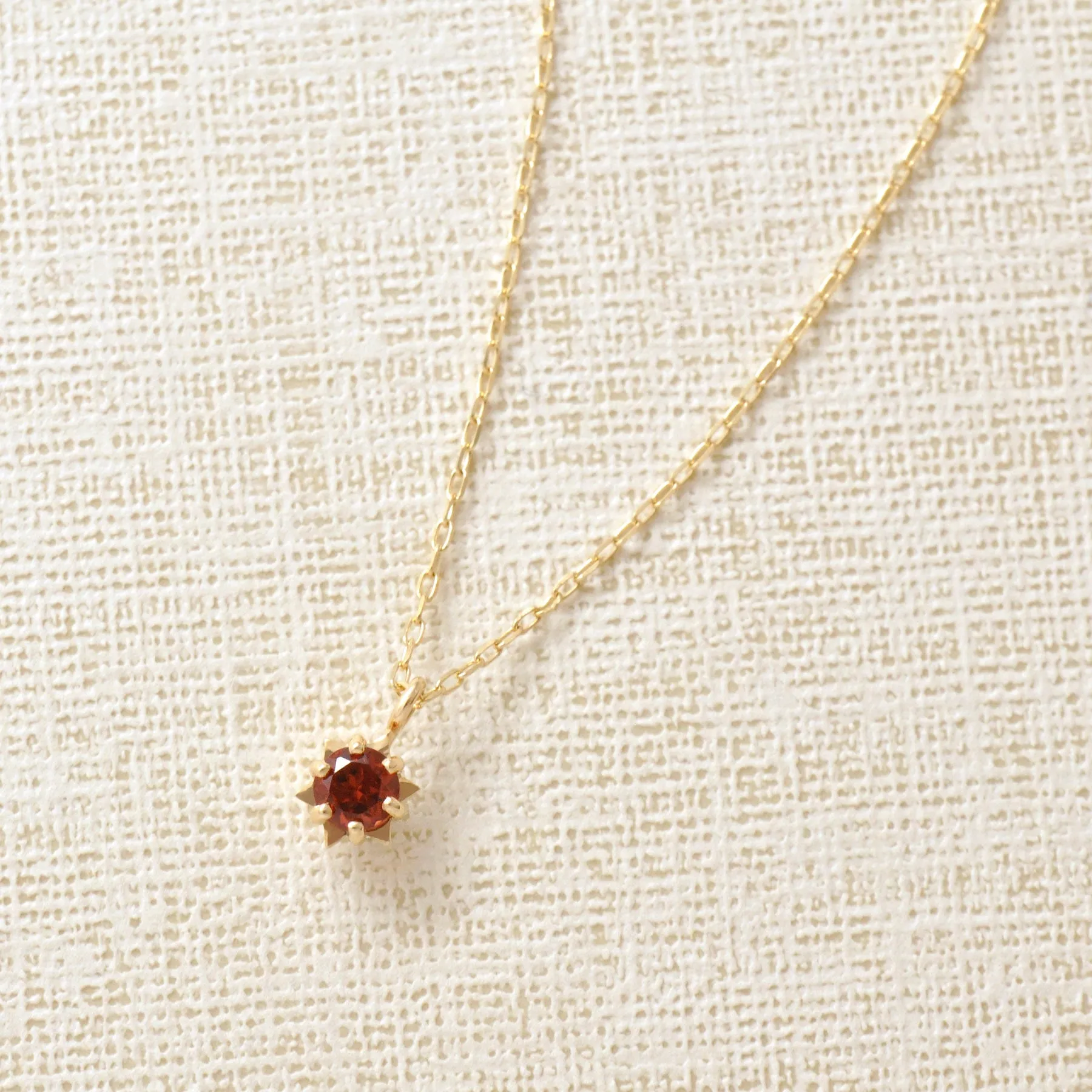 10K Yellow Gold Garnet Starlet Birthstone Necklace