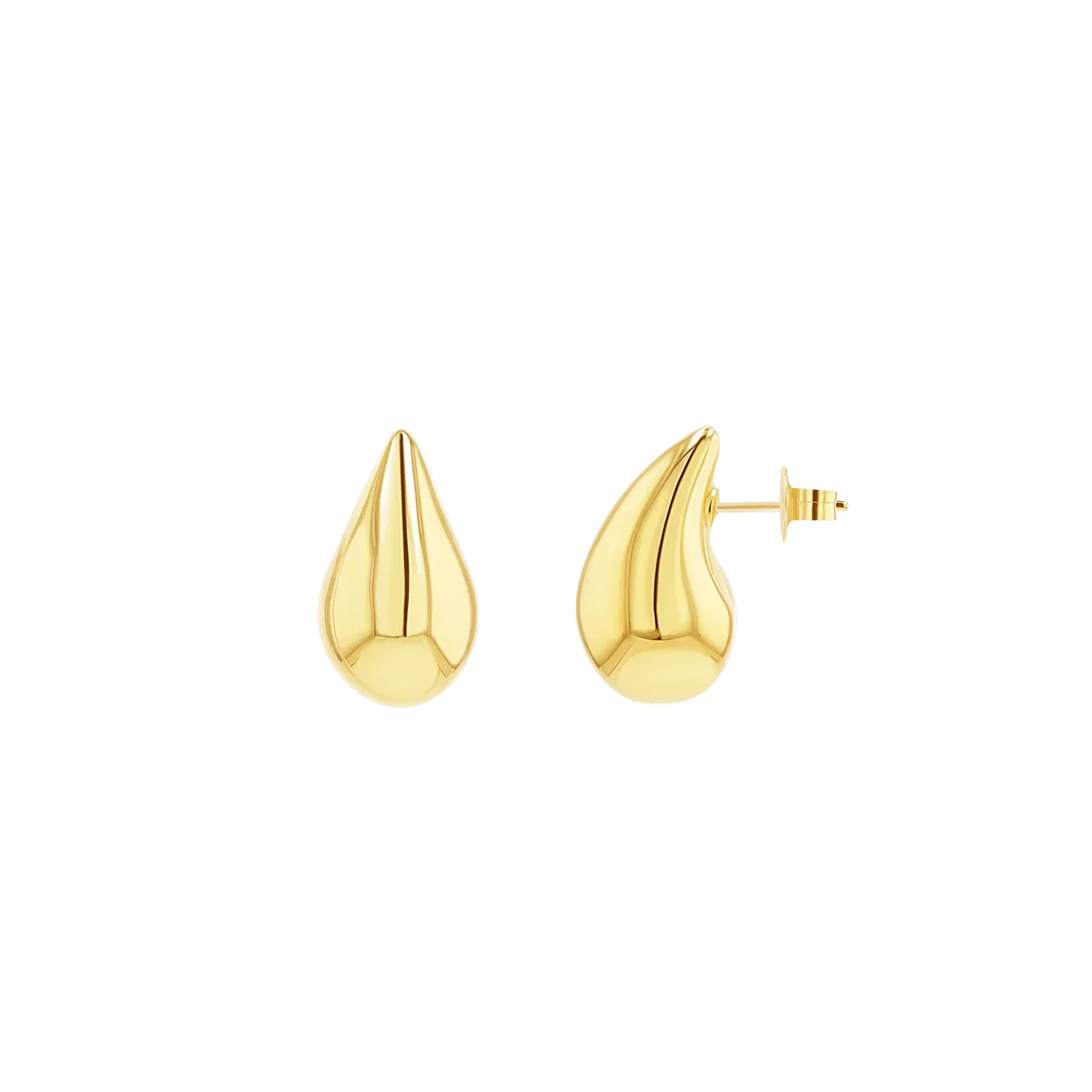 18KT Yellow Gold Small Teardrop Stud Earrings