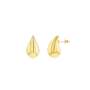 18KT Yellow Gold Small Teardrop Stud Earrings