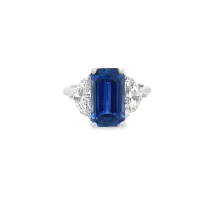 5CT Emerald Cut Sapphire Ring