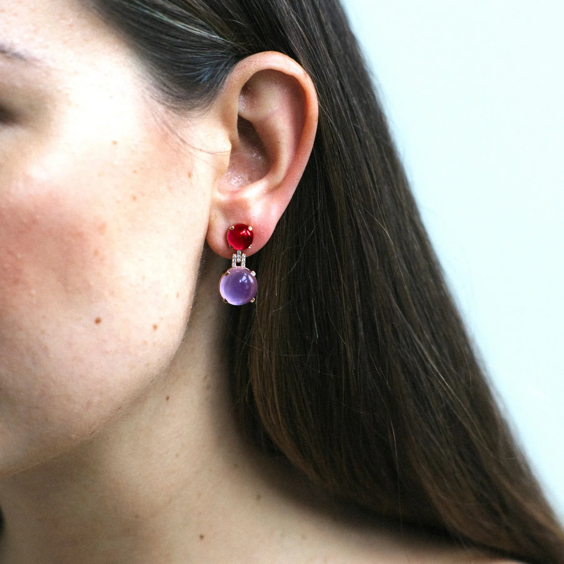 Amethyst and Garnet Earrings