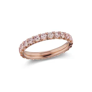 Argyle Pink Diamond French Pave Eternity Band