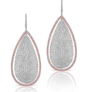 Argyle Pink Diamond Large Pear Shape Drop Earrings
