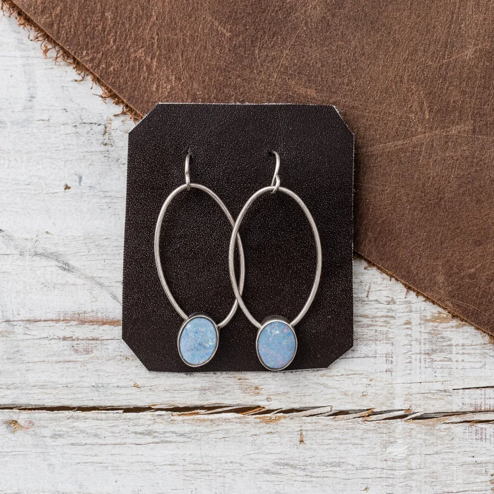Australian Opal and Oval Earrings