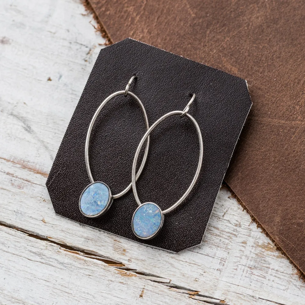 Australian Opal and Oval Earrings