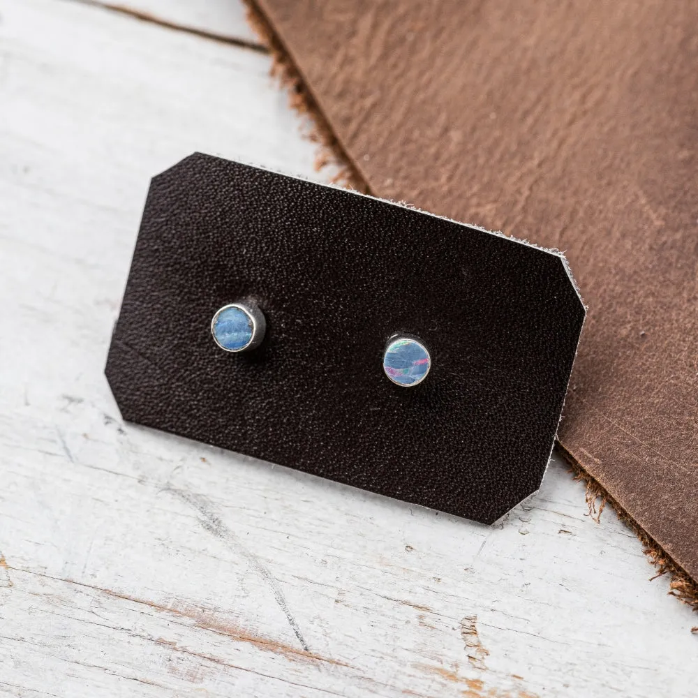 Australian Opal Petite Round Stud Earrings