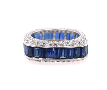 Baguette Blue Sapphire Ring