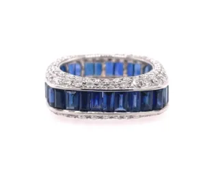 Baguette Blue Sapphire Ring