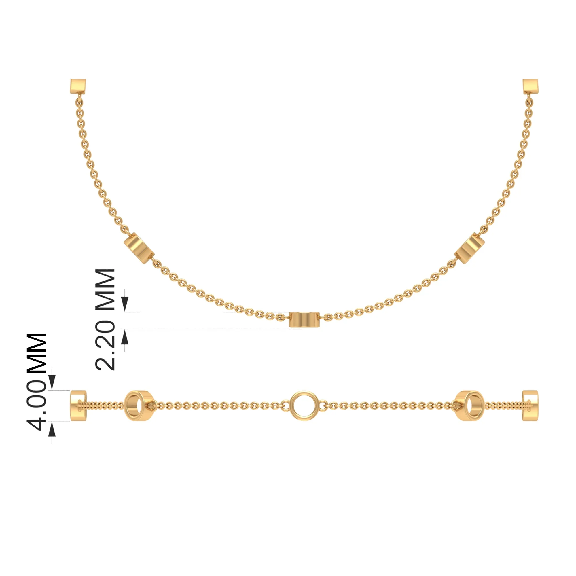 Bezel Set Blue Sapphire Station Bracelet