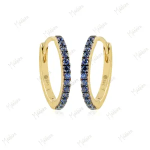 Blue Sapphire Huggie 12mm
