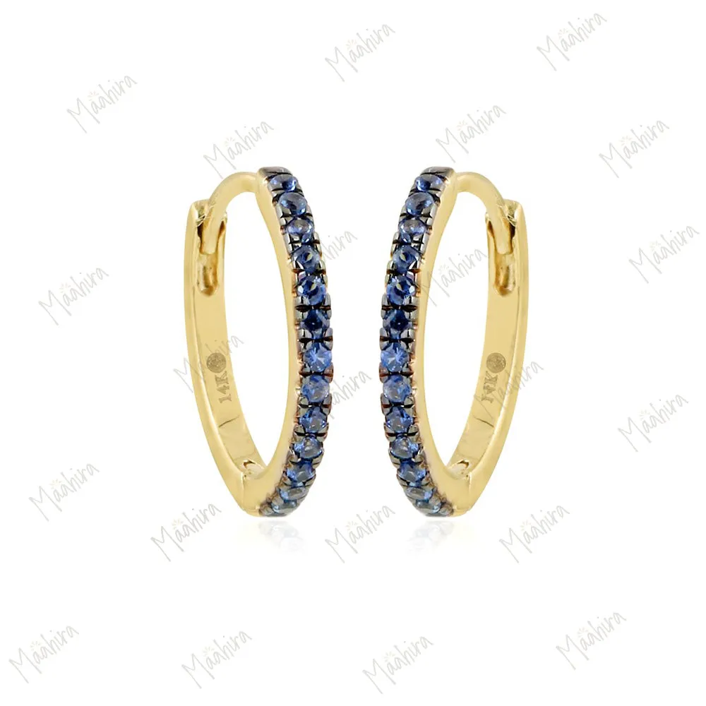 Blue Sapphire Huggie 12mm