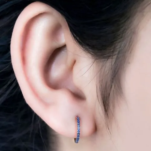 Blue Sapphire Huggie 12mm