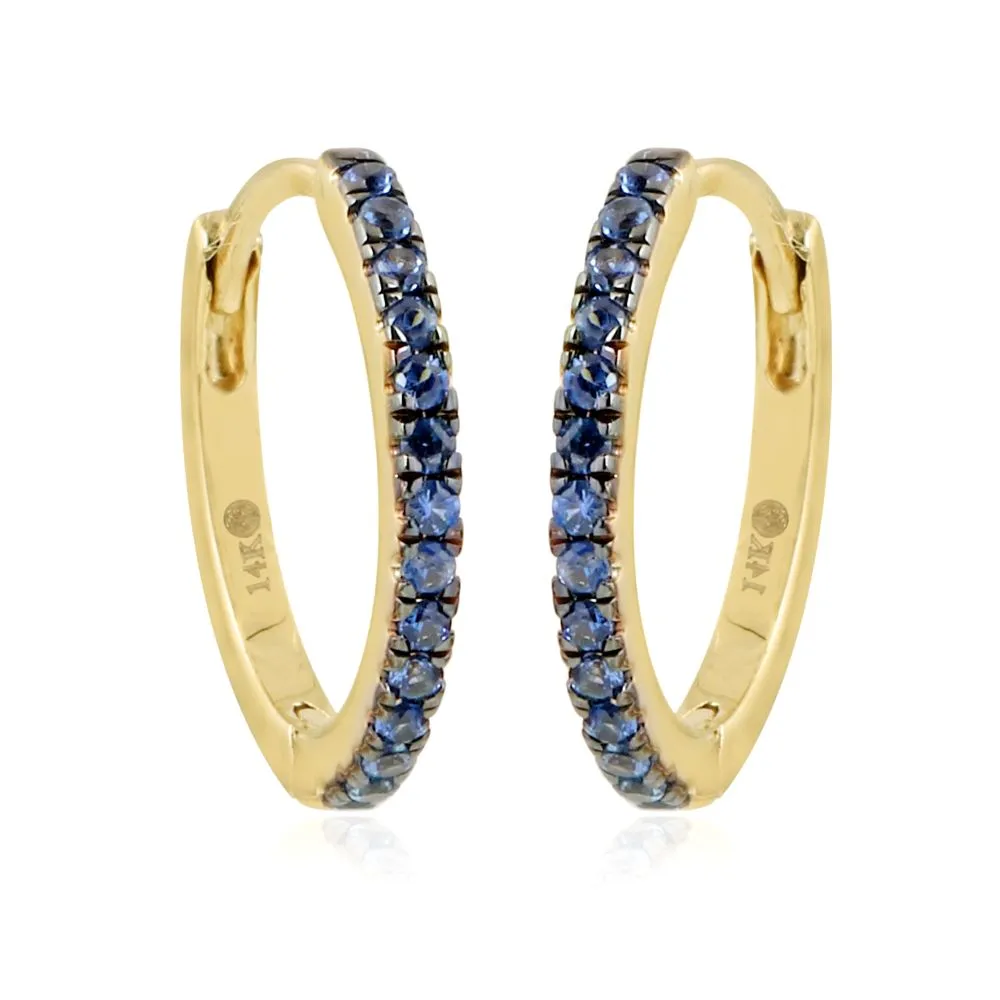 Blue Sapphire Huggie 12mm