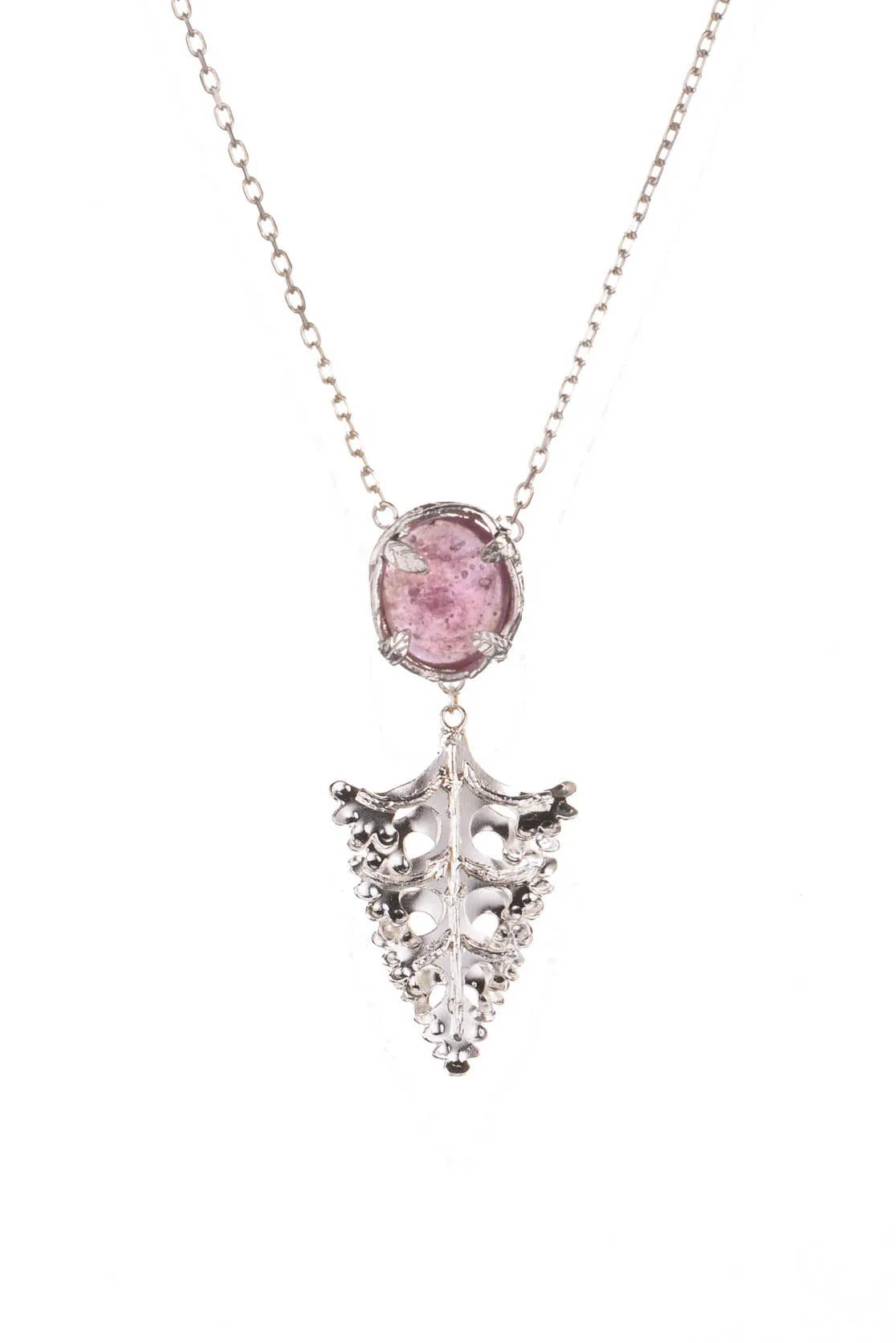 Botanical Nest Necklace With Arts And Crafts Leaf Drop