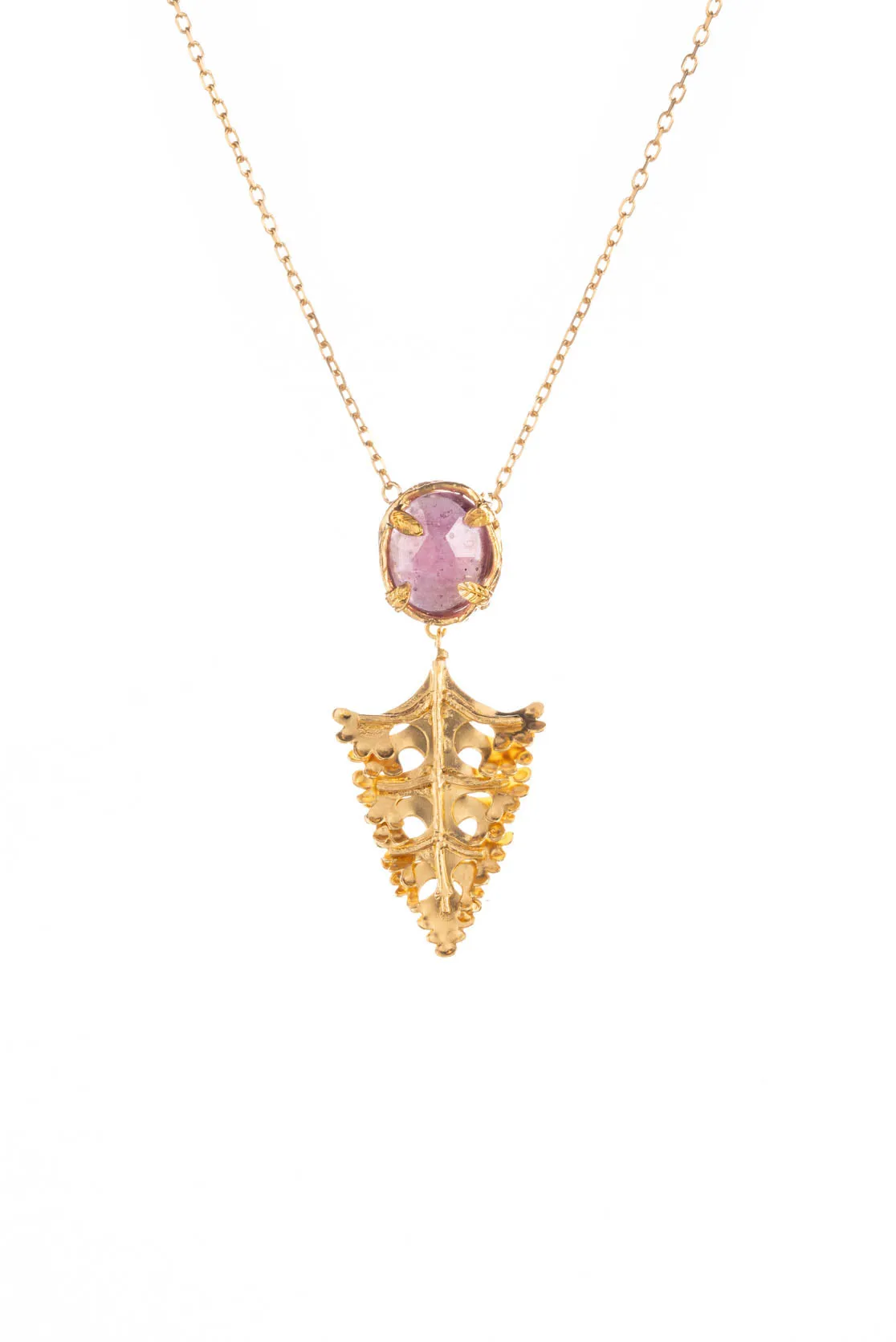 Botanical Nest Necklace With Arts And Crafts Leaf Drop