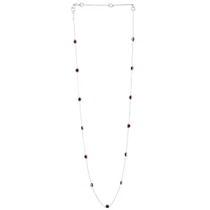 Dew Drops Dotted Garnet Necklace Silver