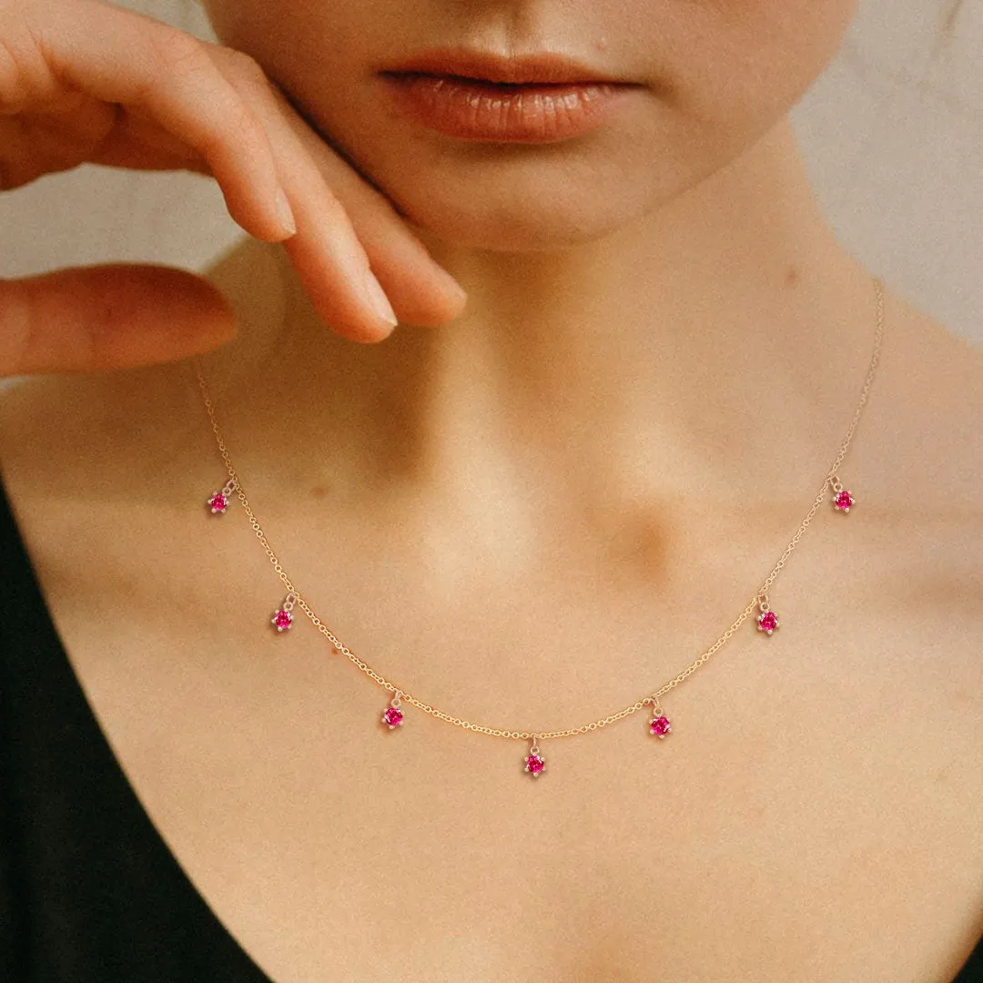 Eros Fringe Necklace, 7 Charm