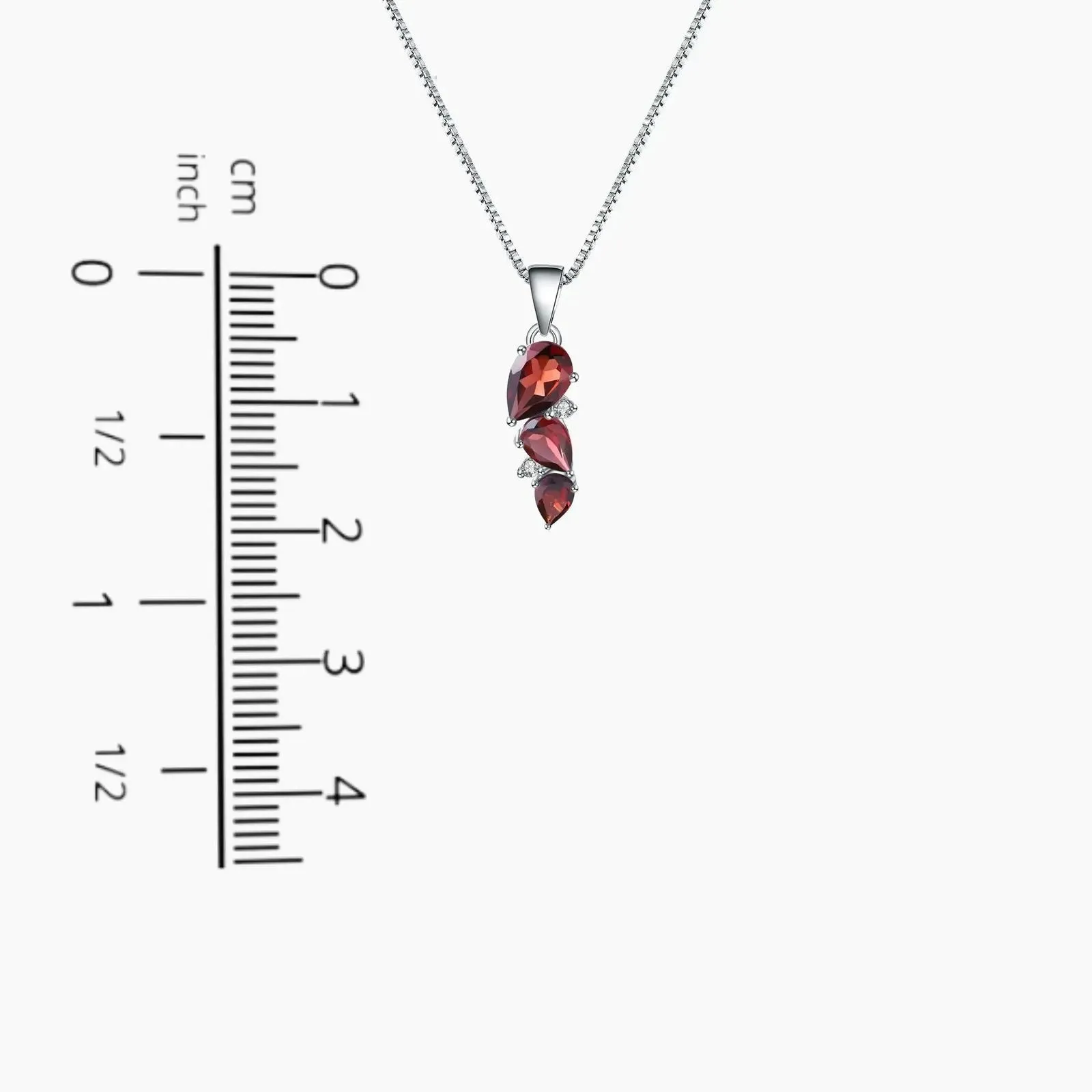 Garnet Venus Necklace in Sterling Silver
