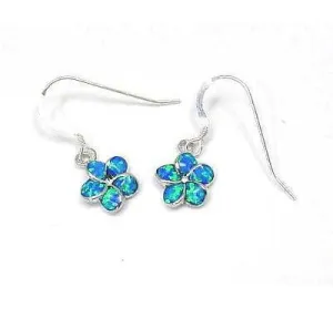 INLAY OPAL 10MM HAWAIIAN PLUMERIA FLOWER EARRINGS WIRE (PE-140)