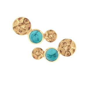 Lakshmi Stud Earrings - Gold Turquoise