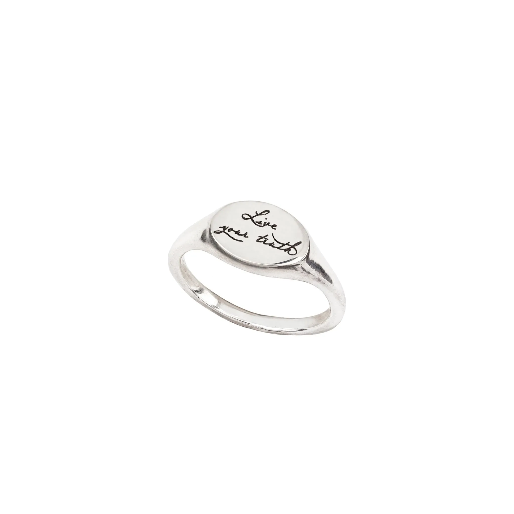 Live Your Truth Sideways Oval Signet Ring
