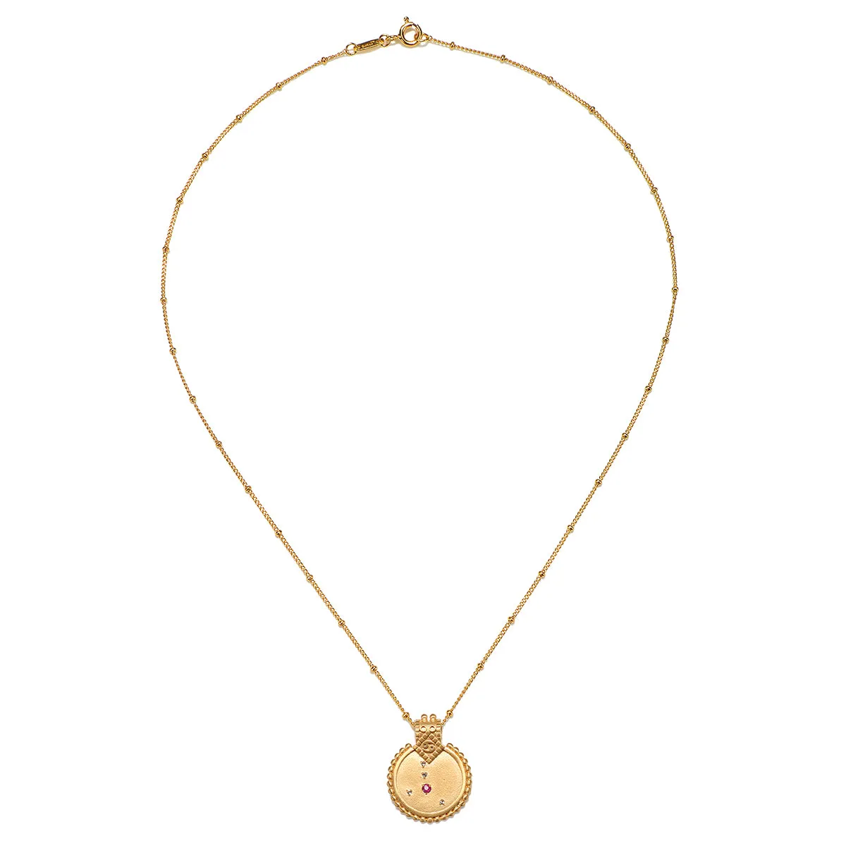 Mandala Zodiac Cancer Ruby Necklace