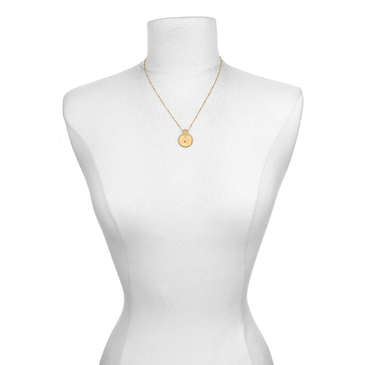 Mandala Zodiac Cancer Ruby Necklace
