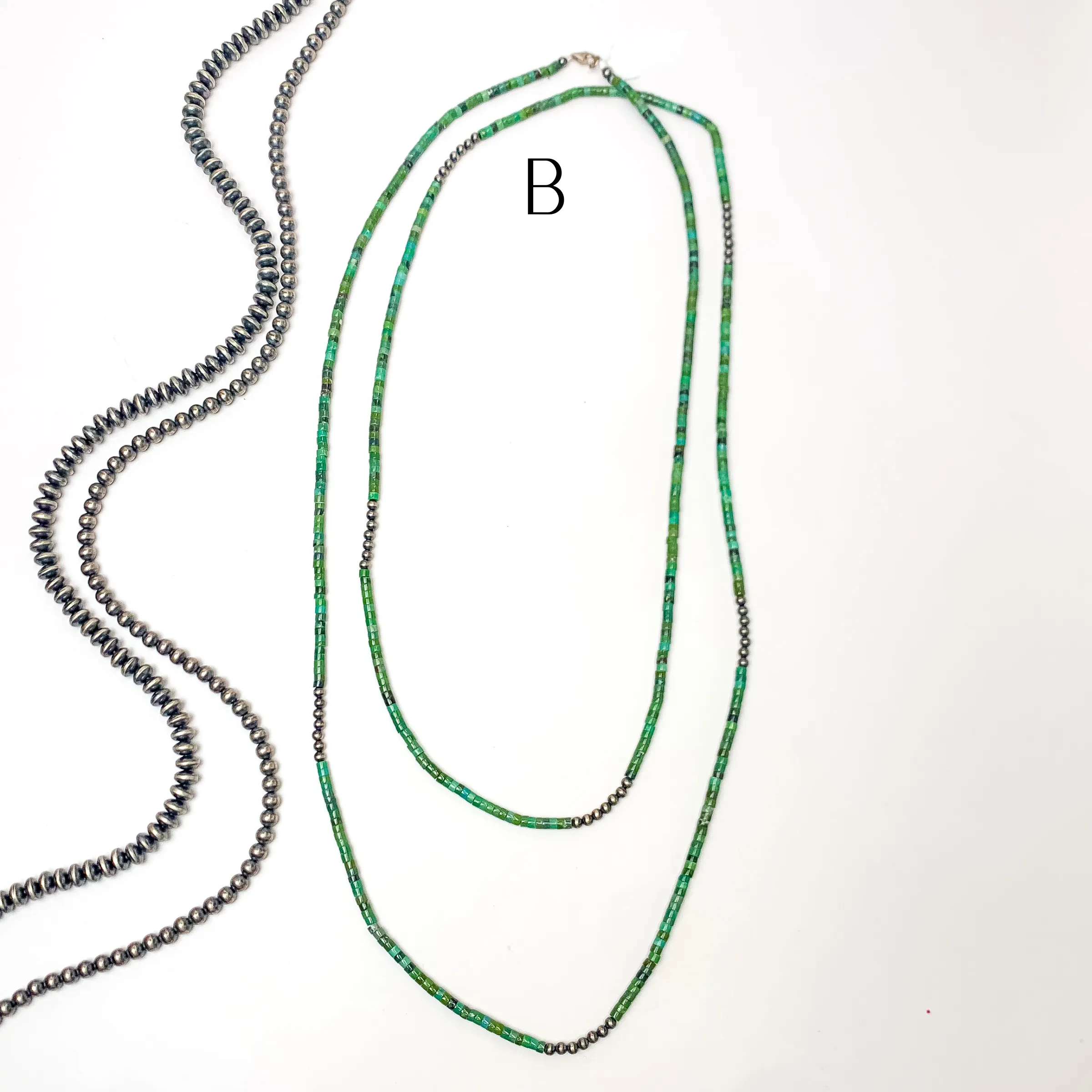 Navajo | Navajo Handmade Turquoise Beaded Necklace with Navajo Pearls