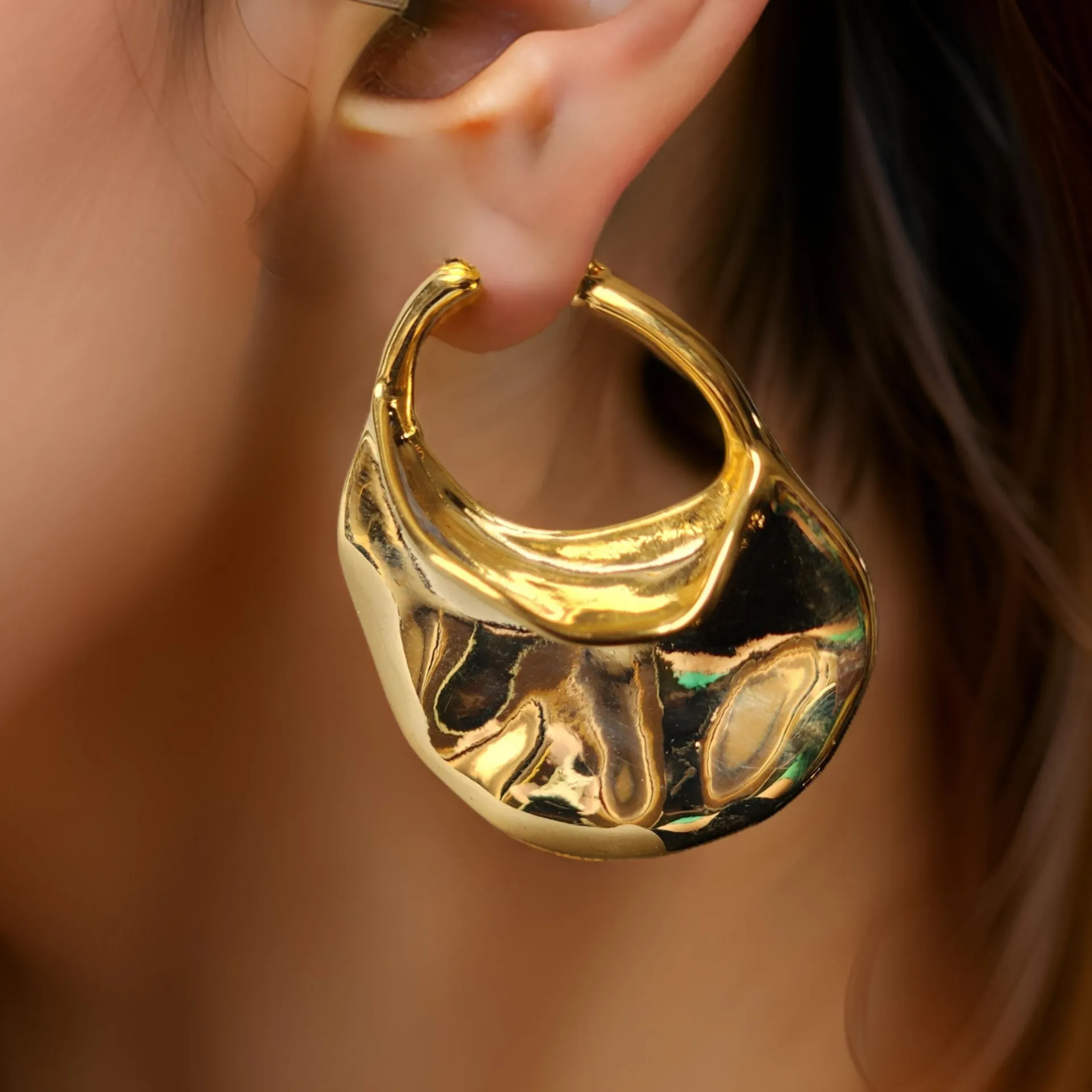 Opal Loop Earring