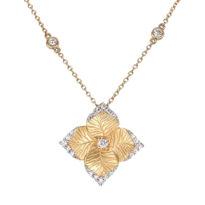 Oro Fiore Large Flower Diamond Necklace