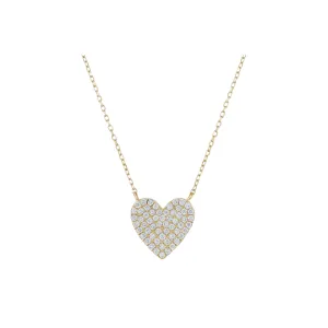 Pave Diamond Heart Necklace