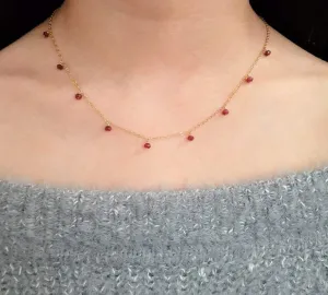Ruby Drop Choker Necklace