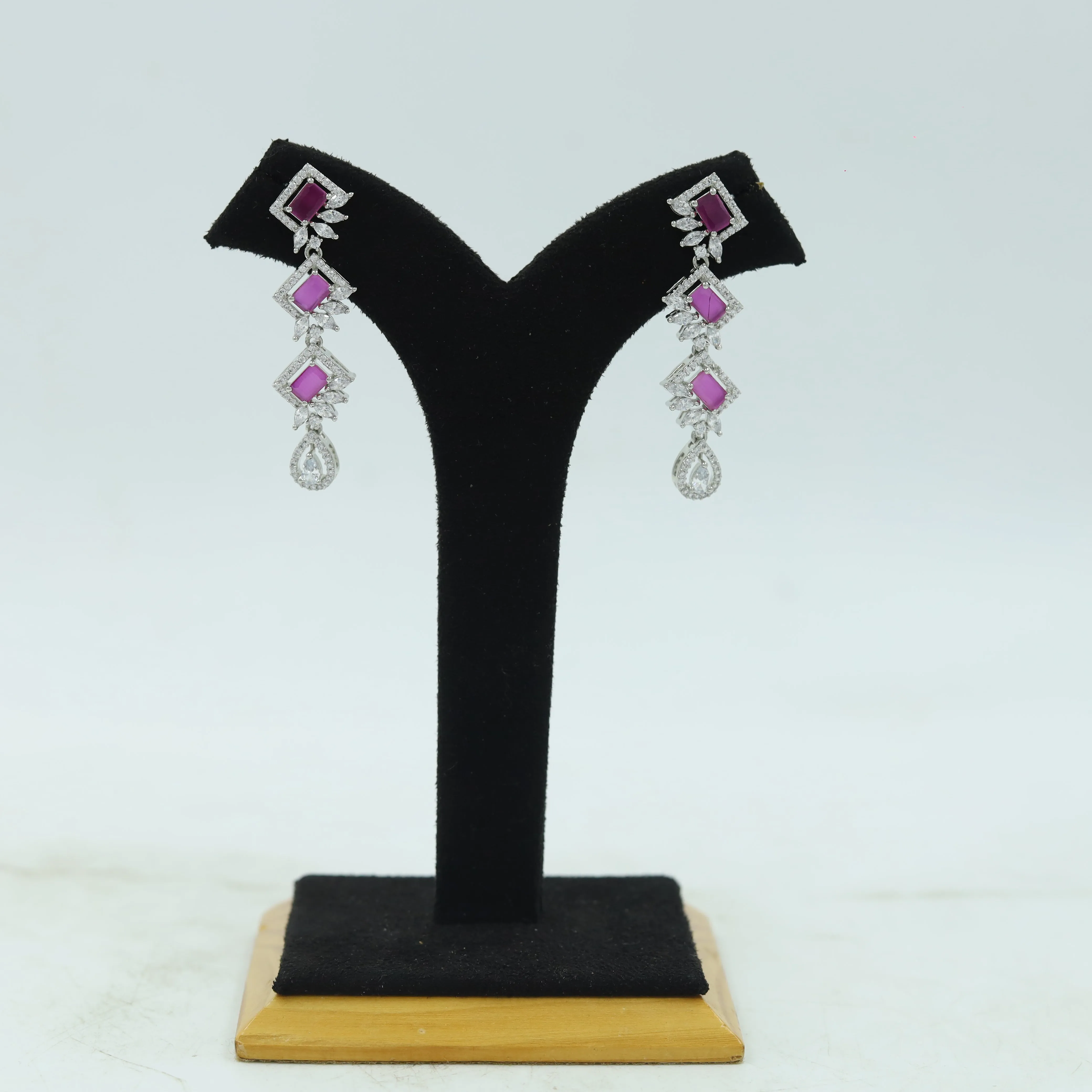 Silver Polish Zircon/AD Necklace Set 6766-69