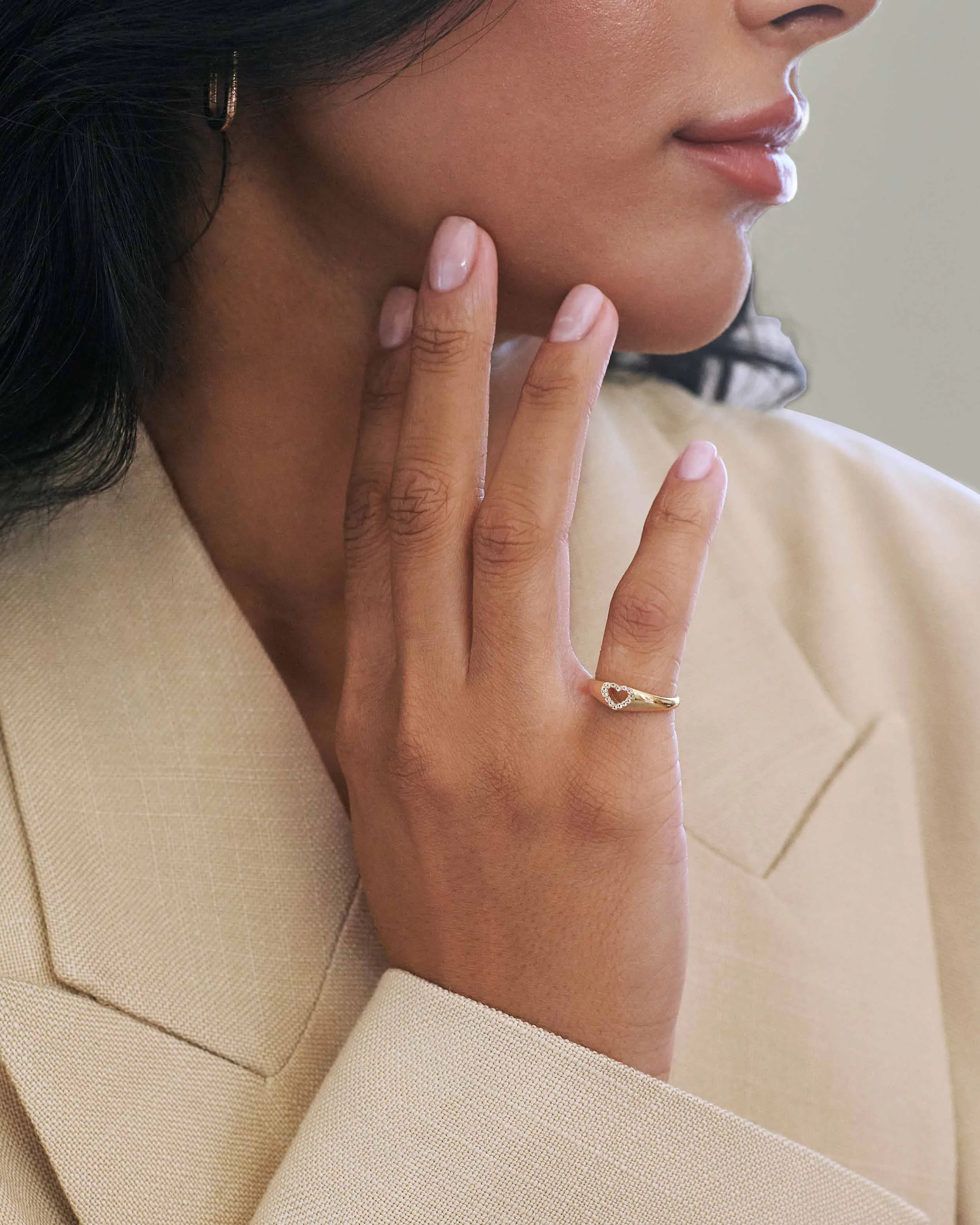 Sophia Heart Signet Ring