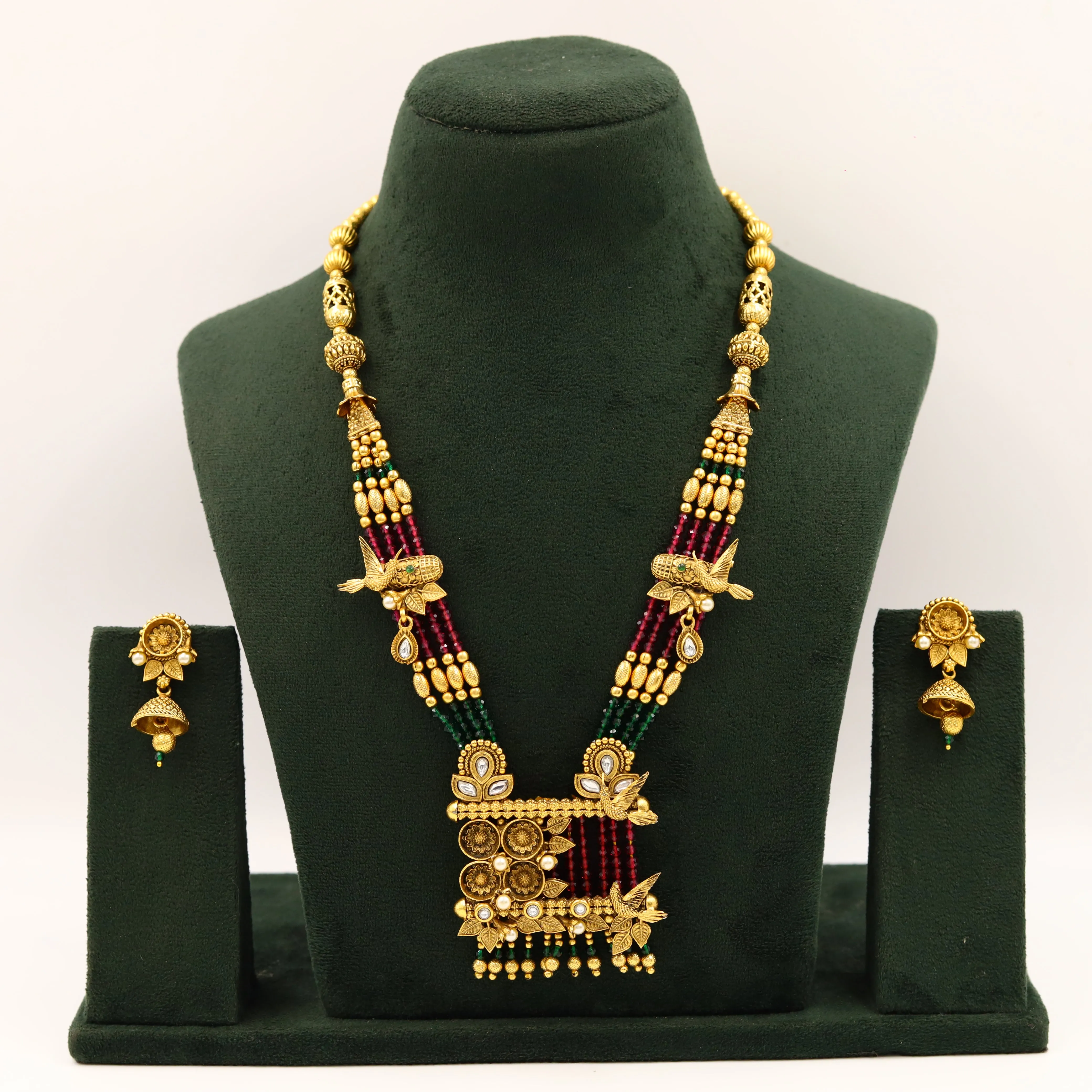 Stylish Antique Gold Finish Pendant Set 17033-4181