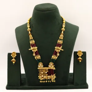 Stylish Antique Gold Finish Pendant Set 17033-4181