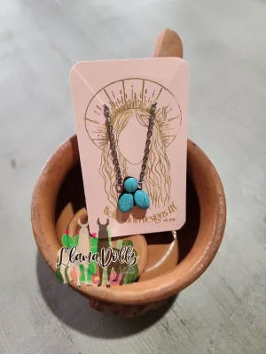 Turquoise Squash Cluster Necklace